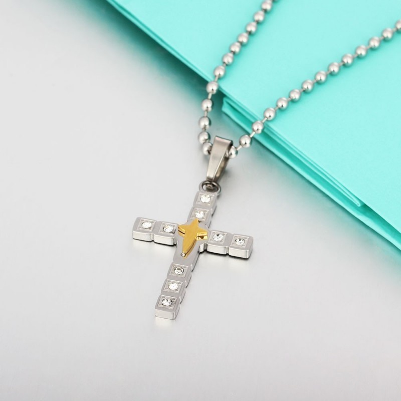 colgante cruz tumbada plata