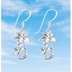 Encanto Tropical: Pendientes de Plata de Ley 925 con Diseño Original de Palmera para Mujer