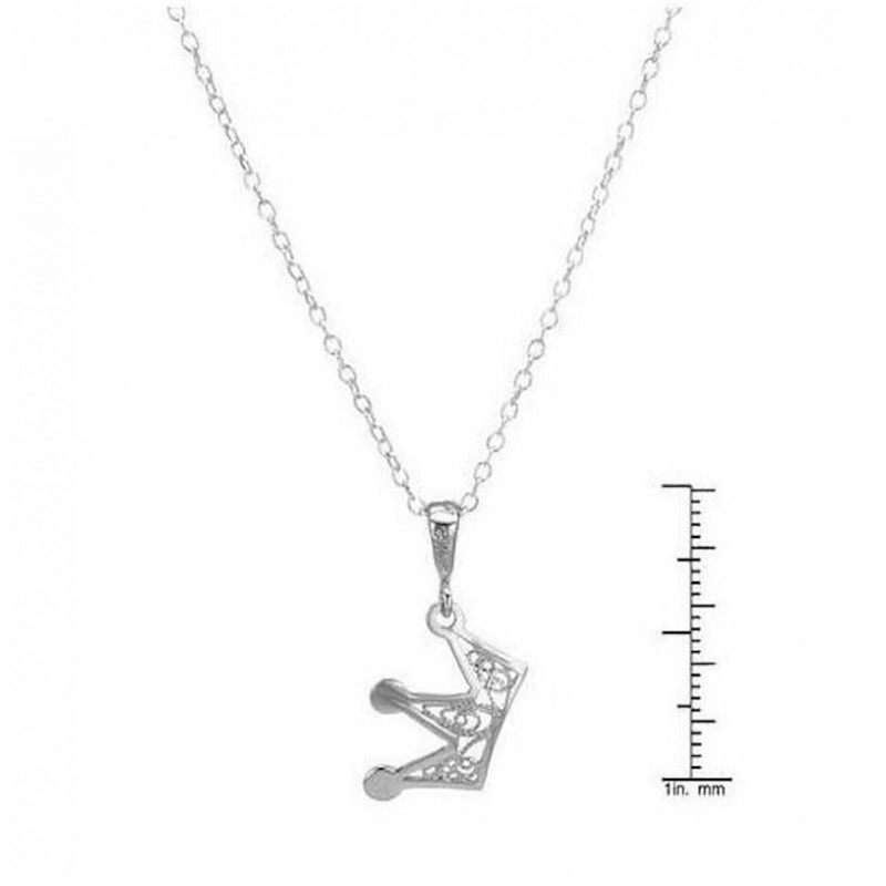 Joya Real: Collar de Plata de Ley 925 con Exquisito Diseño italiano de Corona