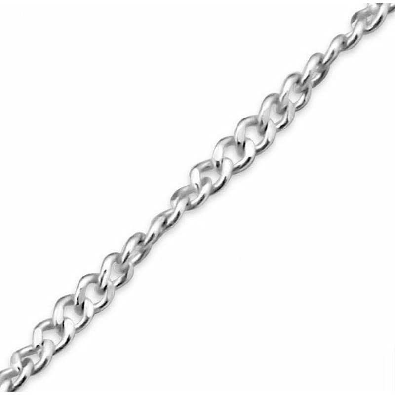 Clásico collar de mujer con cadena plateada de 1,5mm de ancho