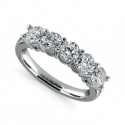 Alianzas de boda de acero inoxidable chapadas en plata con brillantes símil topacio