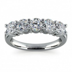 Alianzas de boda de acero inoxidable chapadas en plata con brillantes símil topacio