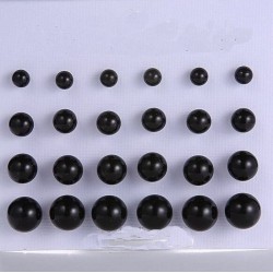 Pendientes redondos negros para llevar en varios eventos-pack de 12 pendientes