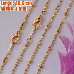 Cadena collar económico fabricado en metal dorado con diseño bolitas