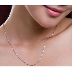 Cadena de mujer chapada en plata de ley 925  diseño serpiente