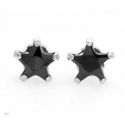 Pendientes para hombres fabricados en plata fina con diseño de piedra estrella