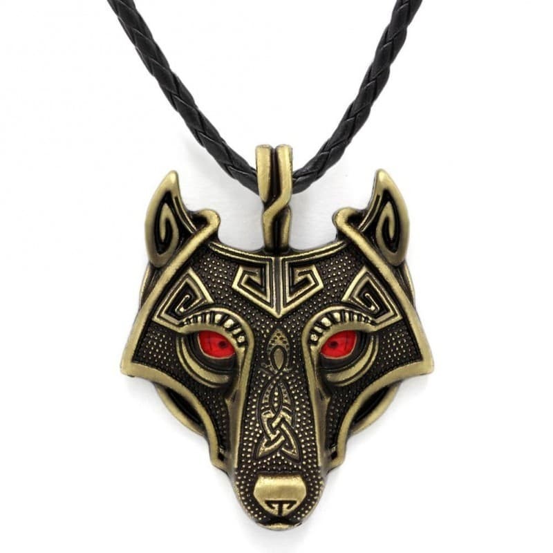 Collar Cabeza de Loba con Cadena y Cordón