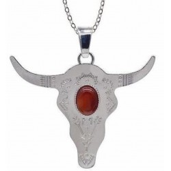 Elegancia Taurina: Collar con Piedras y Cadena Chapada en Plata 925