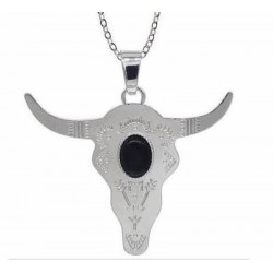 Elegancia Taurina: Collar con Piedras y Cadena Chapada en Plata 925