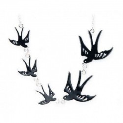 Collar de Mujer con Detalles de Pájaros Esmaltados: Elegancia y Estilo