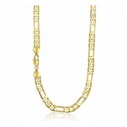 Cadena collar diseño fígaro chapada en oro 18k de 5mm de ancho