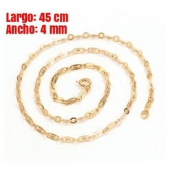 Collar cadena de cuello para mujer chapada oro 9k  de 4 mm de ancho