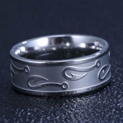 Anillo de tungsteno plateado de 7 mm de ancho