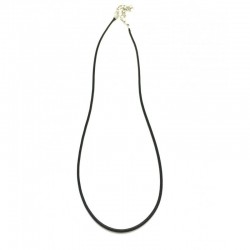 Collar con cordón de 48 cm de largo y colgante de acero inoxidable con dos estrellas de 5 puntas