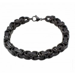 sera bizantina para hombres en acero inoxidable color negro de 8 mm de grosor