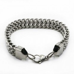 Pulsera masculina de moda de 13 mm de ancho fabricado en acero inoxidable