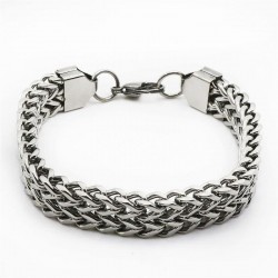 Pulsera masculina de moda de 13 mm de ancho fabricado en acero inoxidable