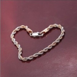 Pulsera de mujer chapado oro de 14k en dos colores
