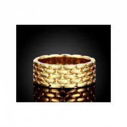 Anillo de acero inoxidable para hombre acabado en oro 18k