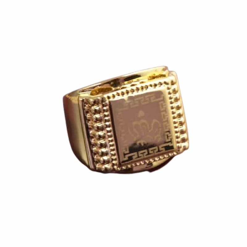 Anillo para hombres de acero chapado gold filled 14k diseño islámico de sello