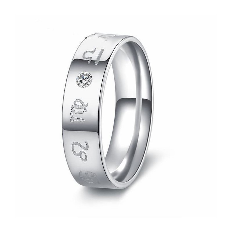 Anillos de acero inoxidable para boda diseño Carta Runa Nórdica