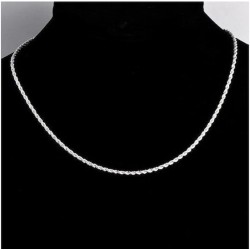 Cadena de aceron acabado oro blanco de 14 k de 45 cm de largo