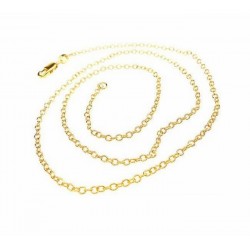 Cadena collar rolo chapada en oro 14k de 1,2 mm de ancho