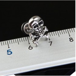 PPendiente para hombre fabricado en acero inoxidable diseñado con calavera mexicana Skull