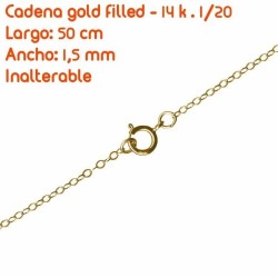 Cadena para mujer de auténtico gold filled de 14k de 1,5 mm y 50 acm de largo