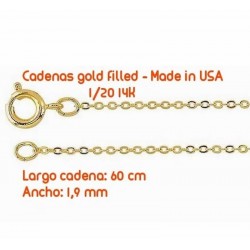 Cadena para hombres inalterables de oro gold filled de 14k de 60 cm de largo