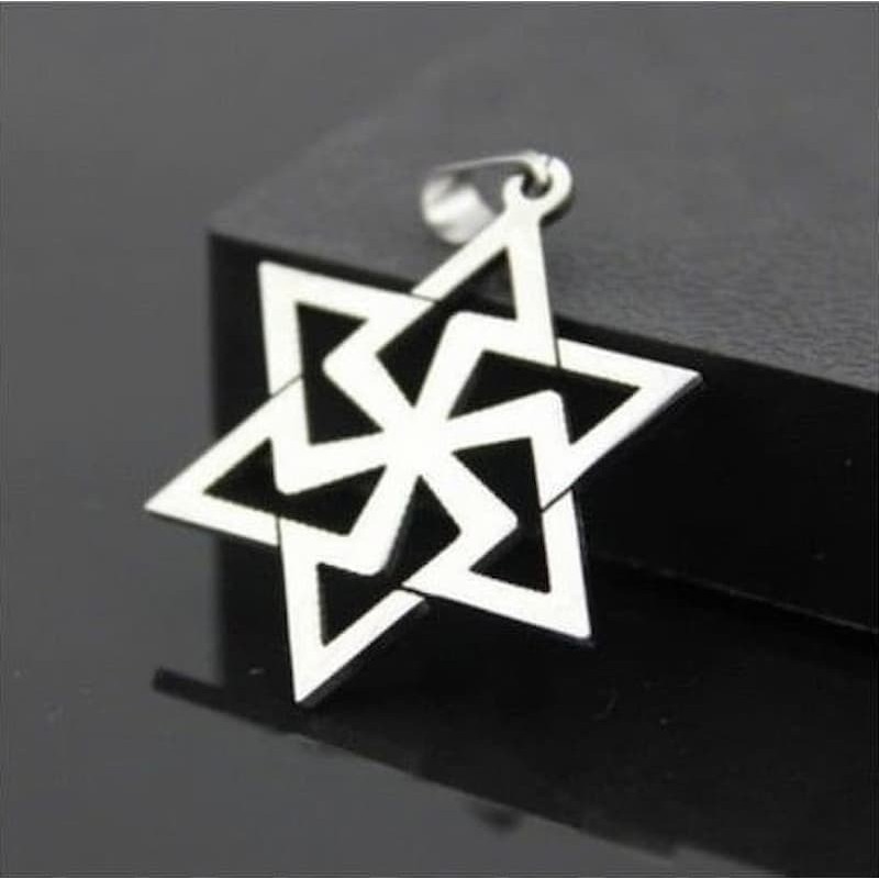Collar de acero inoxidable con estrella de 6 puntas de la religión judía y una cruz celta
