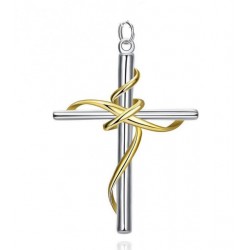Colgante cruz bañada en...