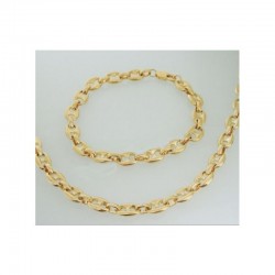 Conjunto para hombres de pulsera y collar con cadena calabrote de 60 cm de largo