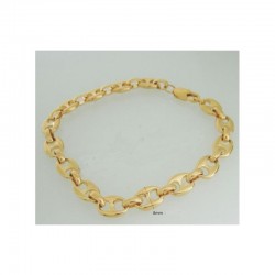 Conjunto para hombres de pulsera y collar con cadena calabrote de 60 cm de largo