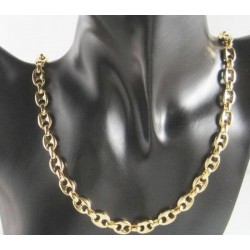 Conjunto para hombres de pulsera y collar con cadena calabrote de 60 cm de largo