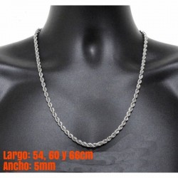 Cordónes salomónicos de acero inoxidable antialérgico de 5 mm de ancho