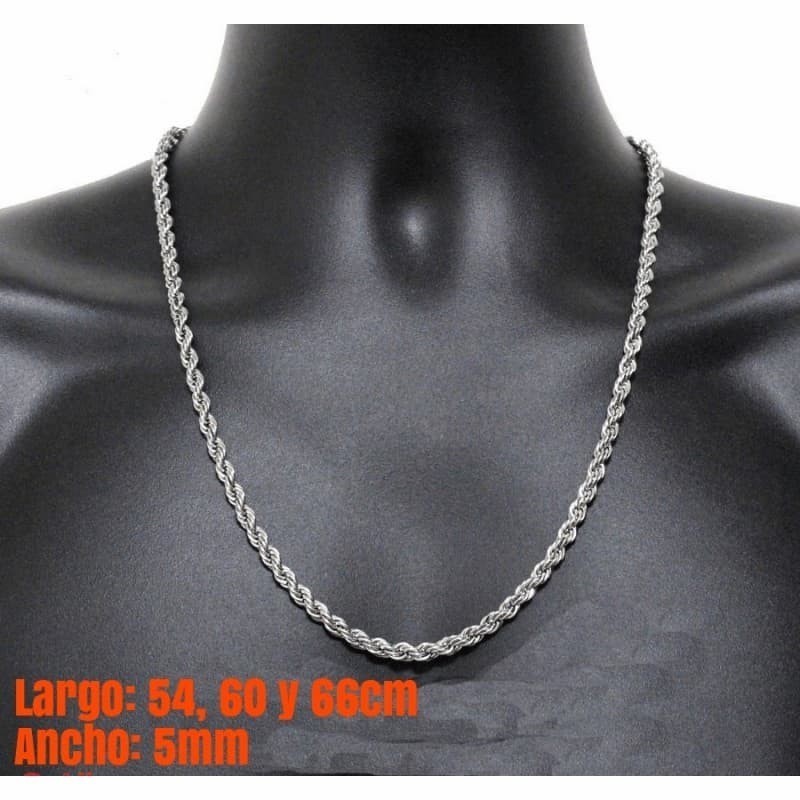 Cordónes salomónicos de acero inoxidable antialérgico de 5 mm de ancho