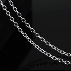 Collar de mujer con cadena de 42 cm de largo y colgante acero chapado en plata con piedra roja