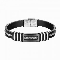 Brazalete moderno para hombre fabricado con silicona y acero inoxidable