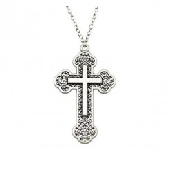 Collar con cruz con filigrana