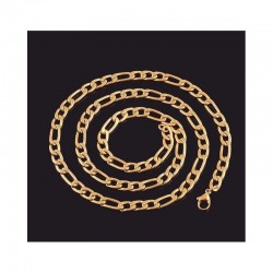 Cadenas fígaro con eslabón 3X1 chapadas en oro 18k de 5 mm de ancho