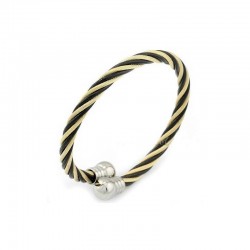 Distinguida Pulsera trenzada de mujer en acero inoxidable de dos colores