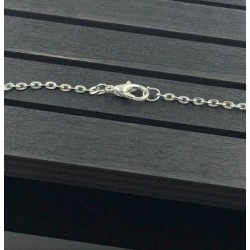 Collar de acero inoxidable chapado en plata con piedras azules y blancas