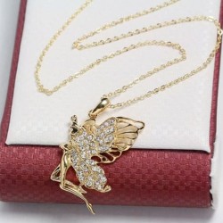 Collar con colgante chapado en oro 18k para mujer diseño ángel