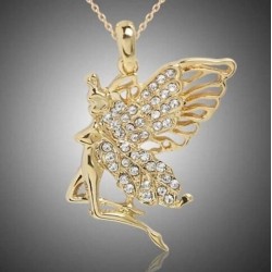Collar con colgante chapado en oro 18k para mujer diseño ángel