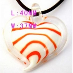 Colgante con piedra imitación Murano y cordón de 50 cm de largo