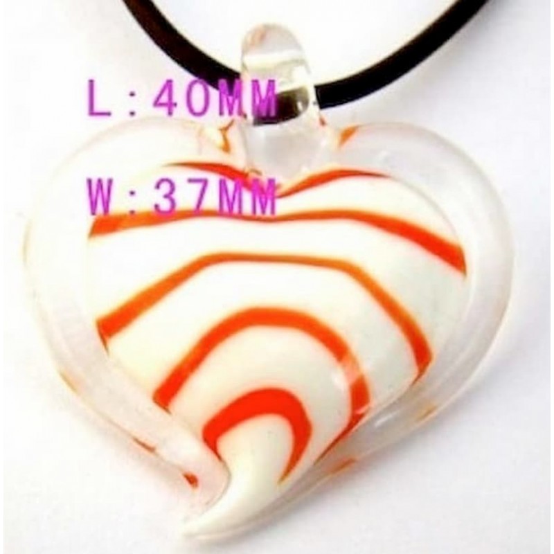 Colgante con piedra imitación Murano y cordón de 50 cm de largo