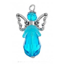 Colgante de acero bañado en plata diseño Angel de la Guarda