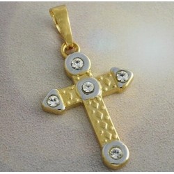 Colgante de acero bañado en plata diseño copo de nieve