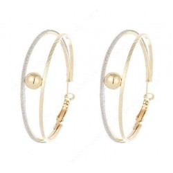 Pendientes de acero color oro y plata diseño doble aro